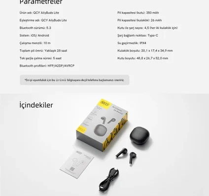 Qcy Ailybuds Lite Enc Kablosuz kulaklık
